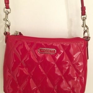 Red coach cross body purse